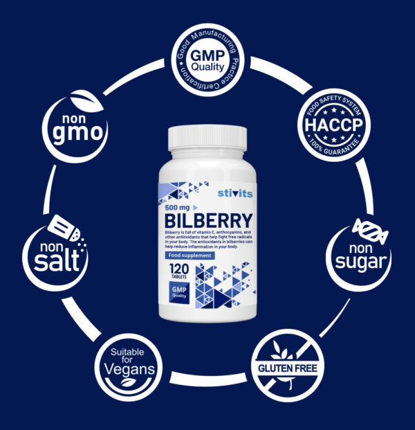Bilberry Extract 500 mg Vegan Tablets