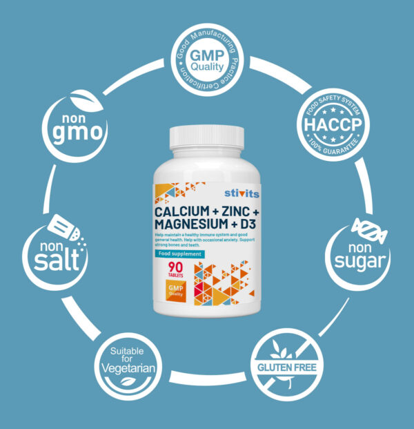 Calcium+Magnesium+Zinc+D3 Vegan Tablets