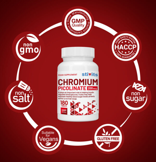 Chromium 200 mcg as Picolinate Vegan Tablets