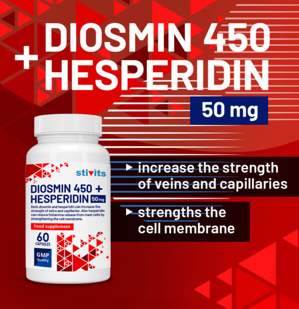 Diosmin 450 mg + Hesperidin 50 mg Vegan Capsules