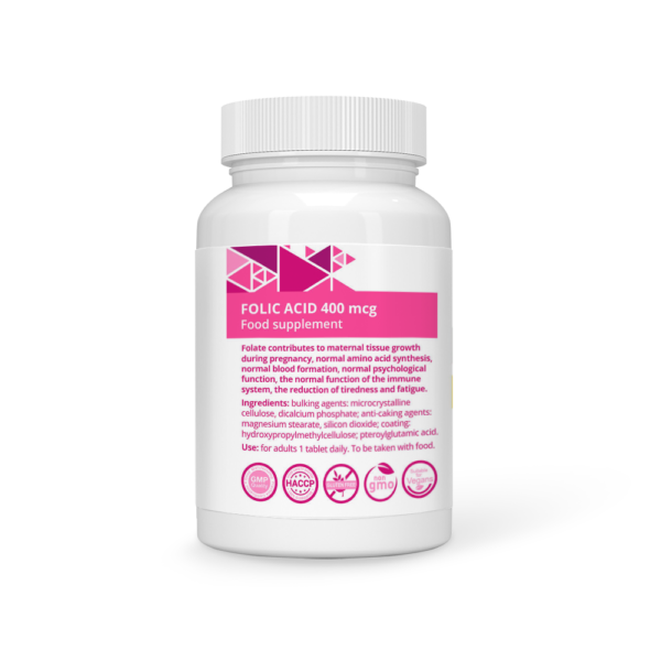 Folic Acid 400 mcg Vegan Tablets