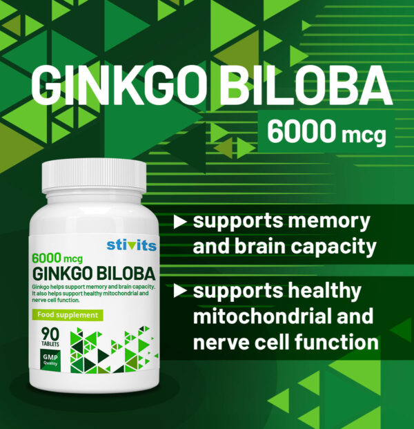 Ginkgo Biloba 6000 mg Vegan Tablets