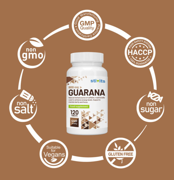 Guarana 800 mg Vegan Tablets With Caffeine