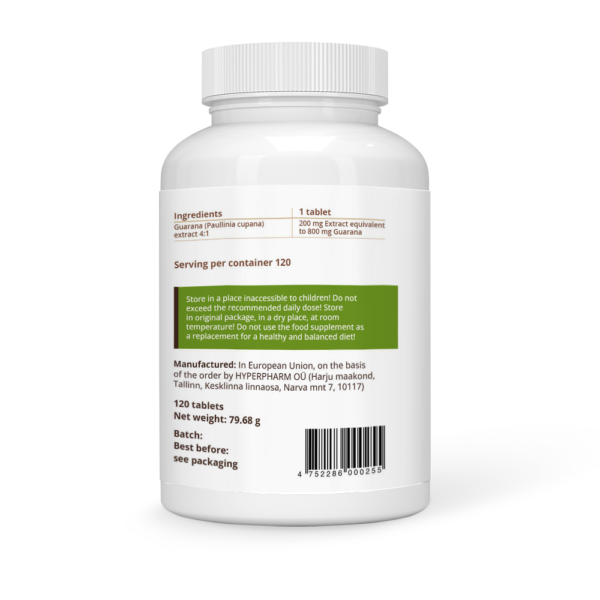 Guarana 800 mg Vegan Tablets With Caffeine