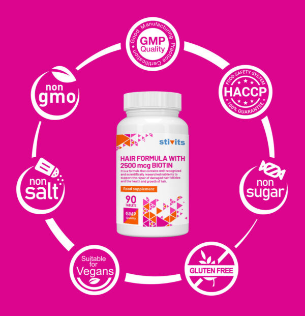 Hair Formula With Biotin 2500 mcg Vegan Tablets