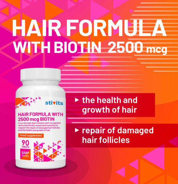 Hair Formula With Biotin 2500 mcg Vegan Tablets