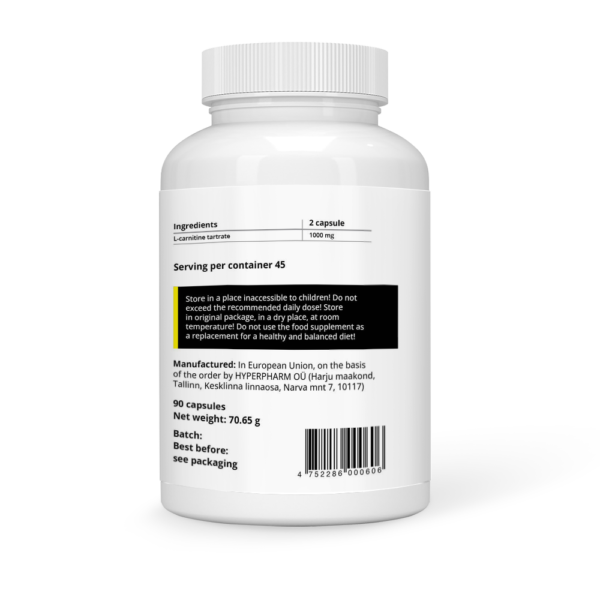 L-Carnitine Tartrate 1000 mg Vegan Capsules