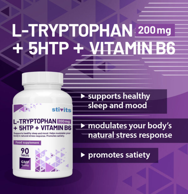 L-Tryptophan + Griffonia + Vitamin B6 Vegan Tablets