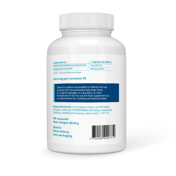 Magnesium 500 mg + B6 Vegan Capsules