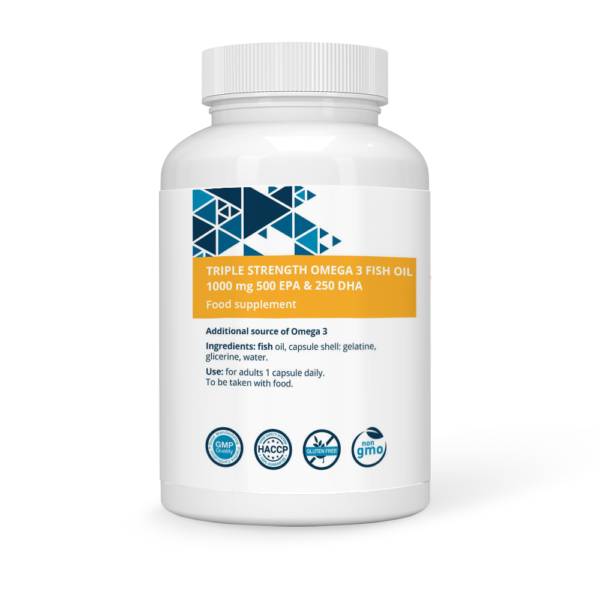 Triple Strength Omega-3 Fish Oil 1000 mg 500 EPA & 250 DHA
