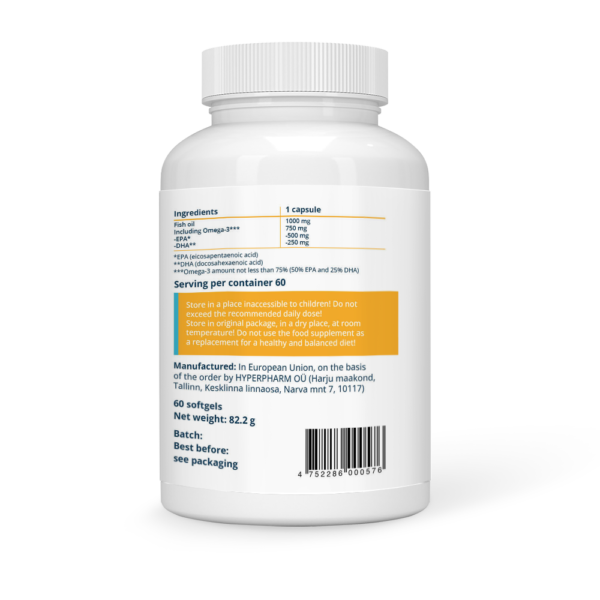 Triple Strength Omega-3 Fish Oil 1000 mg 500 EPA & 250 DHA