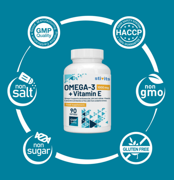 Omega-3 Fish Oil 1000 mg + Vitamin E
