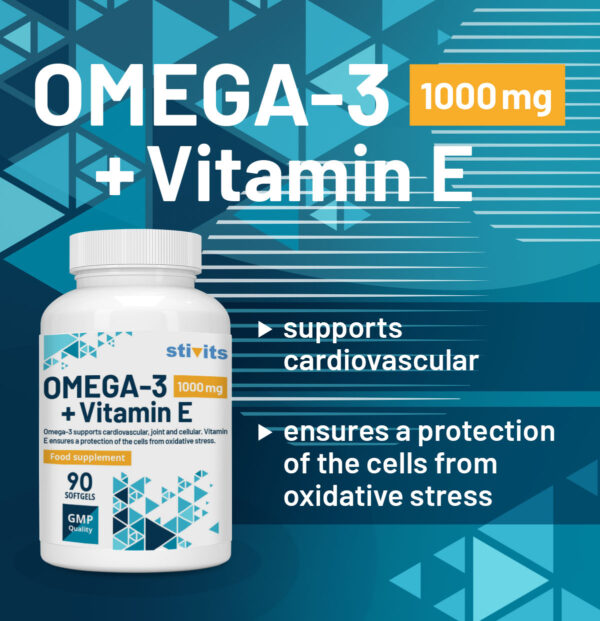 Omega-3 Fish Oil 1000 mg + Vitamin E