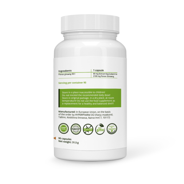 Panax Ginseng Extract 2100mg Vegan Capsules