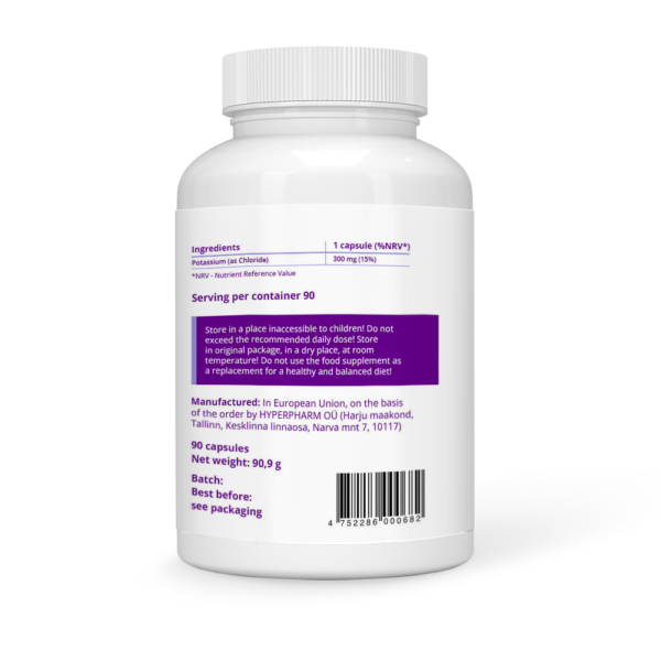 Potassium 300 mg as Chloride Vegan Capsules