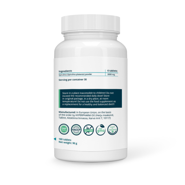 Spirulina 3000 mg Vegan Tablets