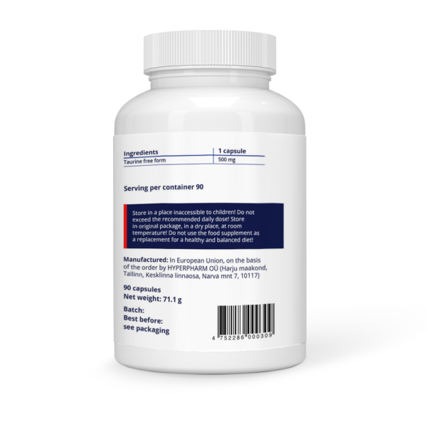 Taurine 500 mg Vegan Capsules