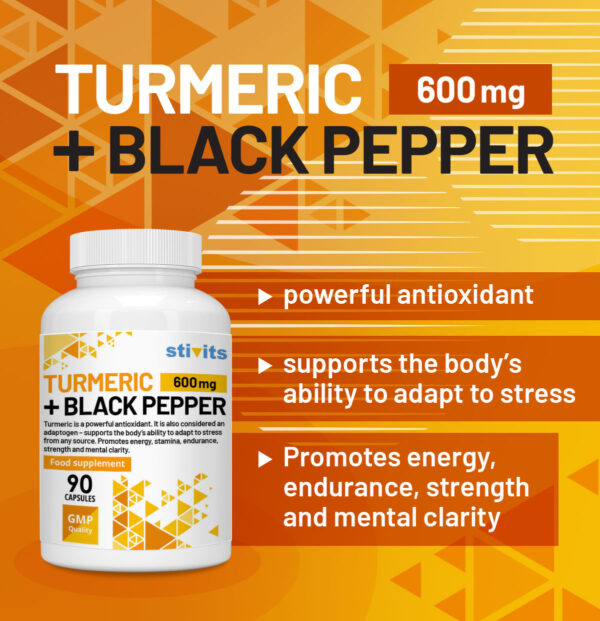Turmeric 600 mg+Black Pepper Vegan Capsules