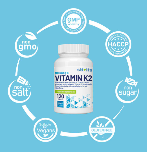Vitamin K2 100 mcg Vegan Tablets