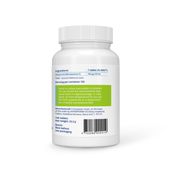 Vitamin K2 100 mcg Vegan Tablets