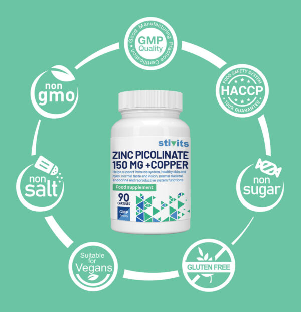 Zinc 30 mg as Picolinate + Cooper Vegan Capsules
